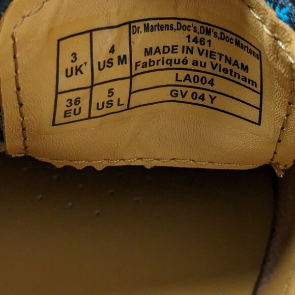 $150 Dr Martens 1461 Floral Jacquard Oxford Shoes Sz 5 Womens Black Purple Blue - Picture 9 of 9